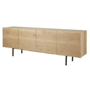 wohnli-moebel-suche-187068-1 Sideboard im Vintage-Stil mit 4 Türen aus Massiveiche 220x78x45cm Holz Beige Maisons du Monde Möbel Esszimmermöbel Sideboards, Highboards & niedrige Anrichten