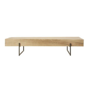 Wohnli Möbelsuche - Couchtisch aus Massiveiche und schwarzem Stahl 148 cm