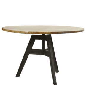 wohnli-moebel-suche-187275-1 Esstisch für 5/6 Personen aus Mangoholz und Gusseisen D120 120x77x120cm Gusseisen Schwarz Maisons du Monde Möbel Esszimmermöbel Esstische