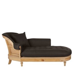 Chaiselongue aus kohlengrauem Leinen 200x84x86cm Leinen Grau Maisons du Monde Sofas und Sessel Sofas Recamieren