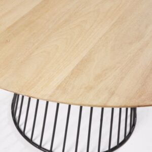 Runder Esstisch für 4/6 Personen aus Mangoholz D140 140x75x140cm Metall Schwarz Maisons du Monde Möbel Esszimmermöbel Esstische