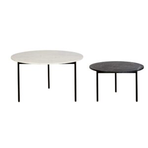 Beistelltischchen aus Marmor und Metall 80x42x80cm Marmor Weiß Maisons du Monde Möbel Wohnzimmermöbel Couchtische