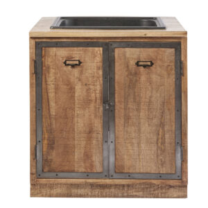 wohnli-moebel-suche-188381 Wohnli Möbelsuche - Küchenunterschrank mit Spülbecken und 2 Türen aus massivem Mangoholz