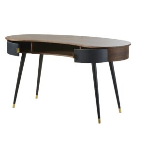 Vintage-Schreibtisch mit 2 Schubladen aus schwarzem 150x78x56cm Holz Braun Maisons du Monde Möbel Büromöbel Schreibtische