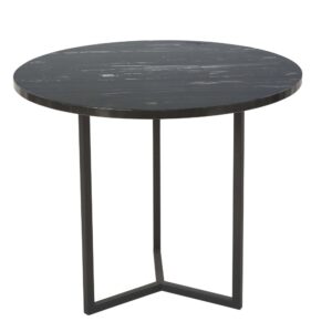 Beistelltisch aus Marmor und schwarzem Metall 50x56.5x50cm Marmor Schwarz Maisons du Monde Möbel Wohnzimmermöbel Beistelltische