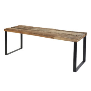 wohnli-moebel-suche-189272-1 Bank aus Recyclingholz und schwarzem Metall 111.5x43x39.5cm Holz Schwarz Maisons du Monde Möbel Esszimmermöbel Sitzbank und Holzbank