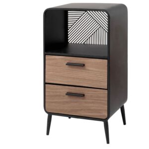 wohnli-moebel-suche-194701-1 Kleines Aufbewahrungsmöbel mit 1 Nische und 2 Schubladen 30x55.5x25cm Metall Schwarz Maisons du Monde Möbel Wohnzimmermöbel Aufbewahrungsmöbel
