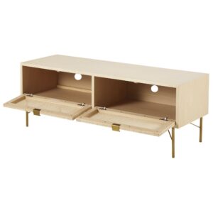 TV-Möbel mit 2 Türen aus Rattangeflecht 120x43x40cm Rohrgeflecht Beige Maisons du Monde Möbel Wohnzimmermöbel TV-Möbel