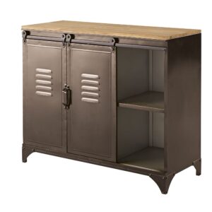 Buffet mit 2 Türen aus Metall und Tannenholz 100x86x42cm Metall Braun Maisons du Monde Möbel Esszimmermöbel Sideboards, Highboards & niedrige Anrichten