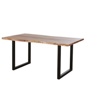 wohnli-moebel-suche-197945-1 Esstisch für 8 Personen aus Akazienholz und schwarzem Metall L160 160x76x90cm Massivholz Schwarz Maisons du Monde Möbel Esszimmermöbel Esstische