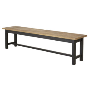 Bank aus massivem Mangoholz und mattschwarzem Stahl 180x46x38cm Holz Schwarz Maisons du Monde Möbel Esszimmermöbel Sitzbank und Holzbank