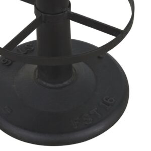 Barhocker für gewerbliche Nutzung aus Kamel-Büffelleder und schwarzem Stahl 36x76x36cm Metall Schwarz Maisons du Monde Möbel Esszimmermöbel Barhocker