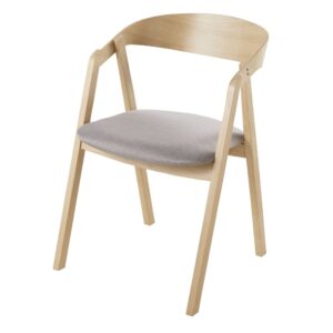 Stühle für gewerbliche Nutzung mit grauem Textilbezug aus Buchenholz (x2) 53x79x57cm Holz Grau Maisons du Monde Möbel Esszimmermöbel Stühle