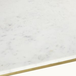 Couchtisch aus weißem Marmor und messingfarbenem Metall 100 cm 100x38x100cm Marmor Weiß Maisons du Monde Möbel Wohnzimmermöbel Couchtische