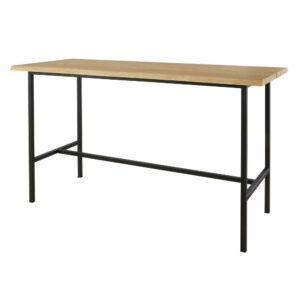Hoher Esstisch für die gewerbliche Nutzung aus Eichenholz und schwarzem Metall L175 175x105x75cm Massivholz Schwarz Maisons du Monde Möbel Esszimmermöbel Esstische