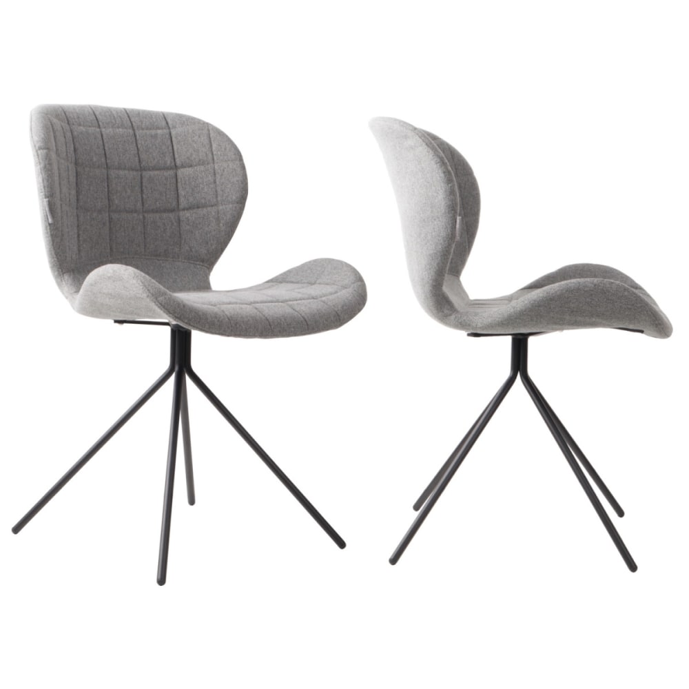Wohnli Möbelsuche - 2 Design-Stühle aus Wollstoff in Grau