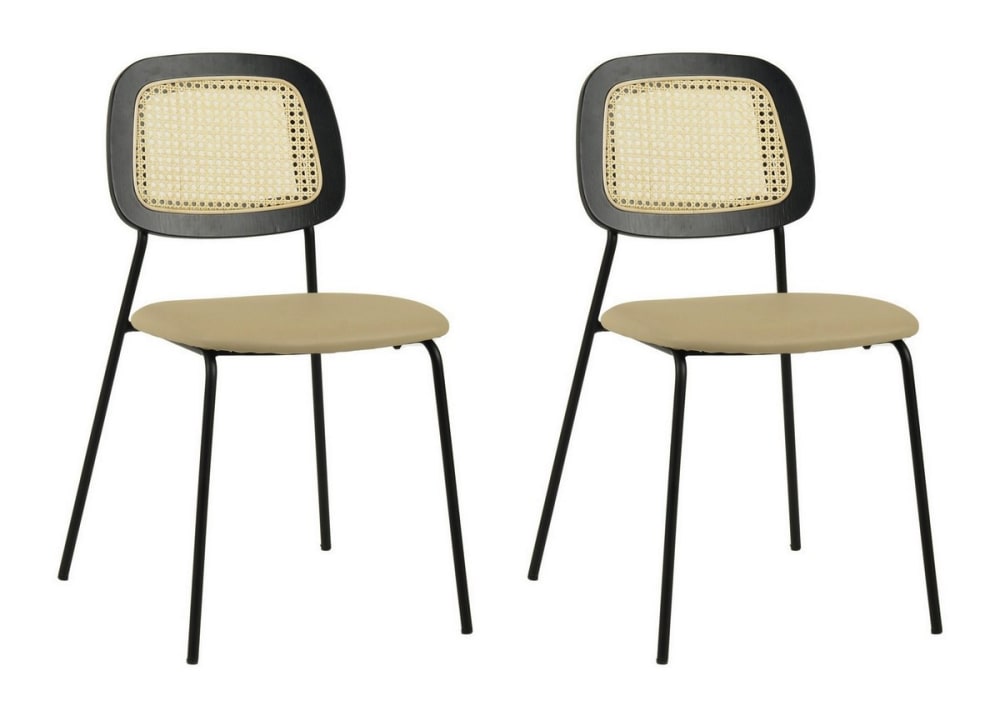 Wohnli Möbelsuche - 2 Essstühle aus Kunstleder in Beige