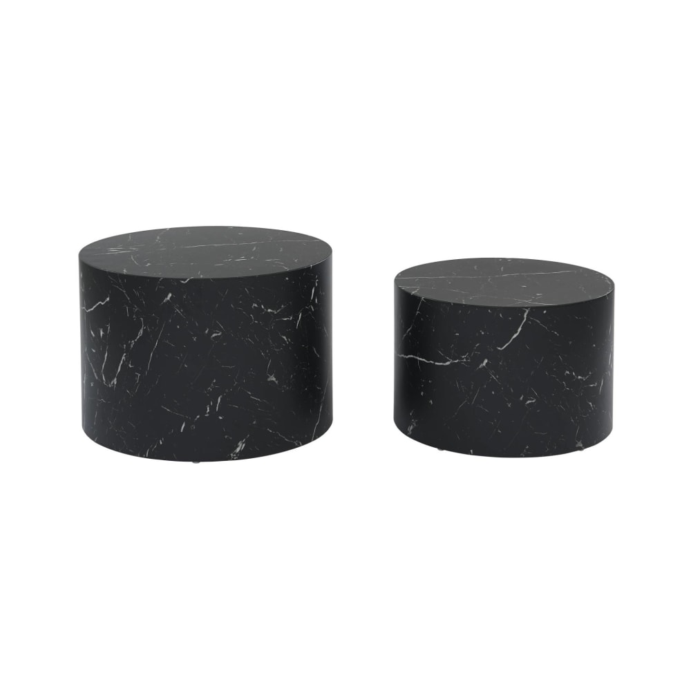 wohnli-moebel-suche-2-Set-runde-Couchtische-mit-schwarzer-Marmoroptik Wohnli Möbelsuche - 2-Set runde Couchtische mit schwarzer Marmoroptik