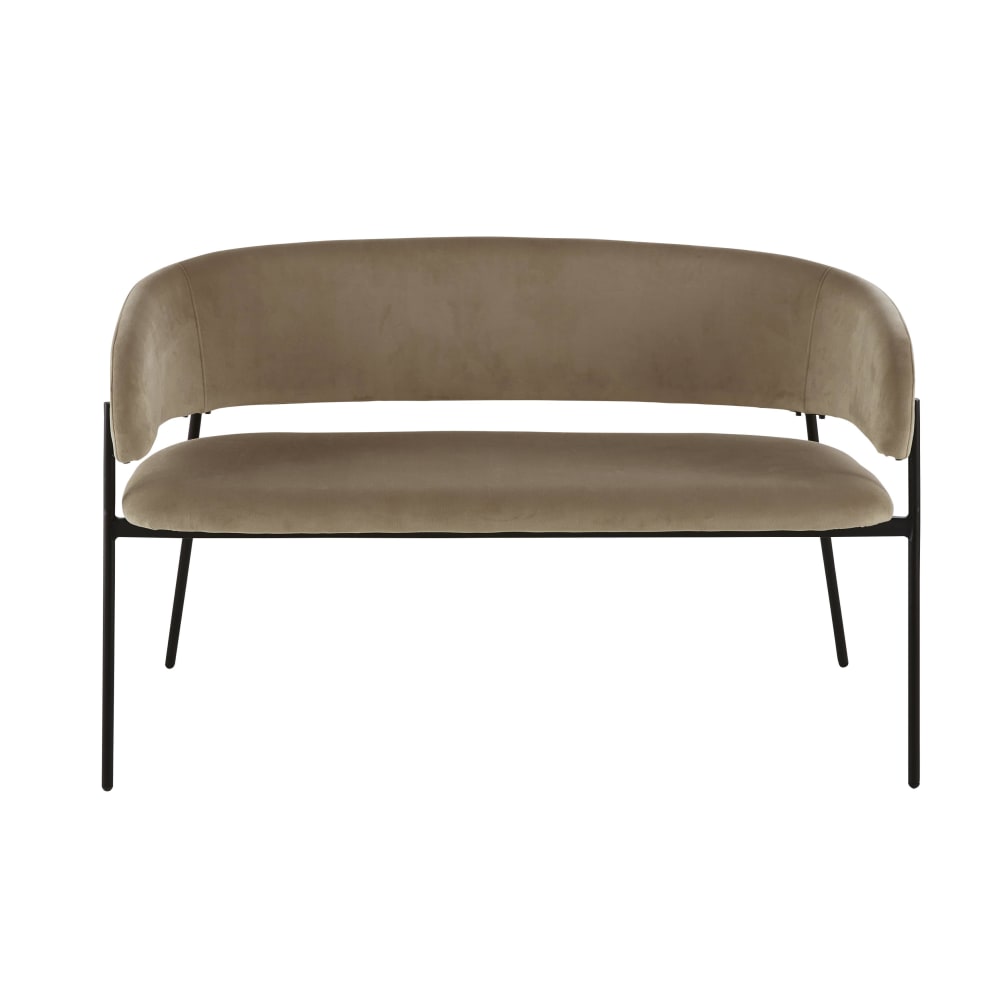 wohnli-moebel-suche-2-Sitzer-Sitzbank-fuer-gewerbliche-Nutzung-mit-taupefarbenem-recyceltem-Samtbezug Wohnli Möbelsuche - 2-Sitzer-Sitzbank für gewerbliche Nutzung mit taupefarbenem recyceltem Samtbezug