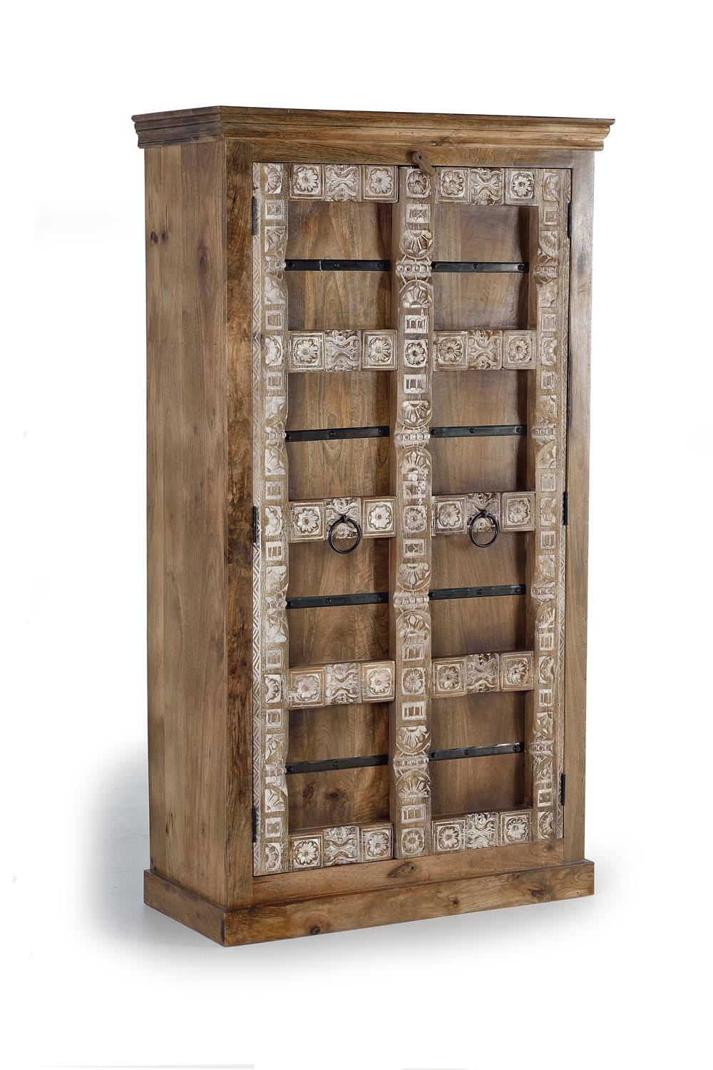 wohnli-moebel-suche-2-tueriger-Kleiderschrank-aus-Mangoholz-mit-Innenregalen Wohnli Möbelsuche - 2-türiger Kleiderschrank aus Mangoholz mit Innenregalen