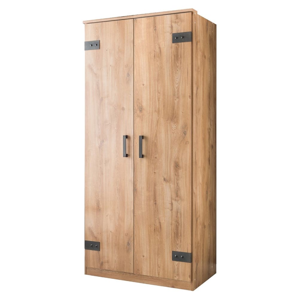 wohnli-moebel-suche-2-tueriger-Kleiderschrank-in-Eichenholzoptik-H199-cm Wohnli Möbelsuche - 2-türiger Kleiderschrank in Eichenholzoptik - H199 cm