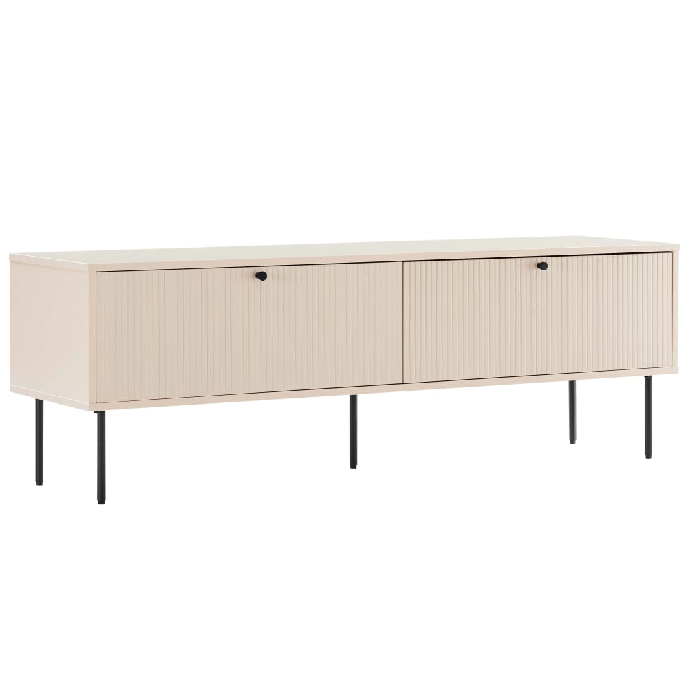 Wohnli Möbelsuche - 2-türiger TV-Schrank aus Stahl und MDF-Melamindekor 150 cm beige