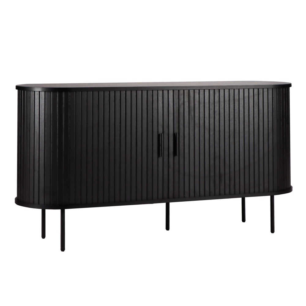 Wohnli Möbelsuche - 2-türiges Sideboard aus Melamin und Stahl 140 cm schwarz