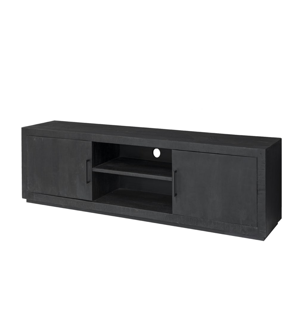 wohnli-moebel-suche-2-tueriges-TV-Moebel-L150cm-aus-massivem-schwarzem-Mangoholz Wohnli Möbelsuche - 2-türiges TV-Möbel L150cm aus massivem schwarzem Mangoholz