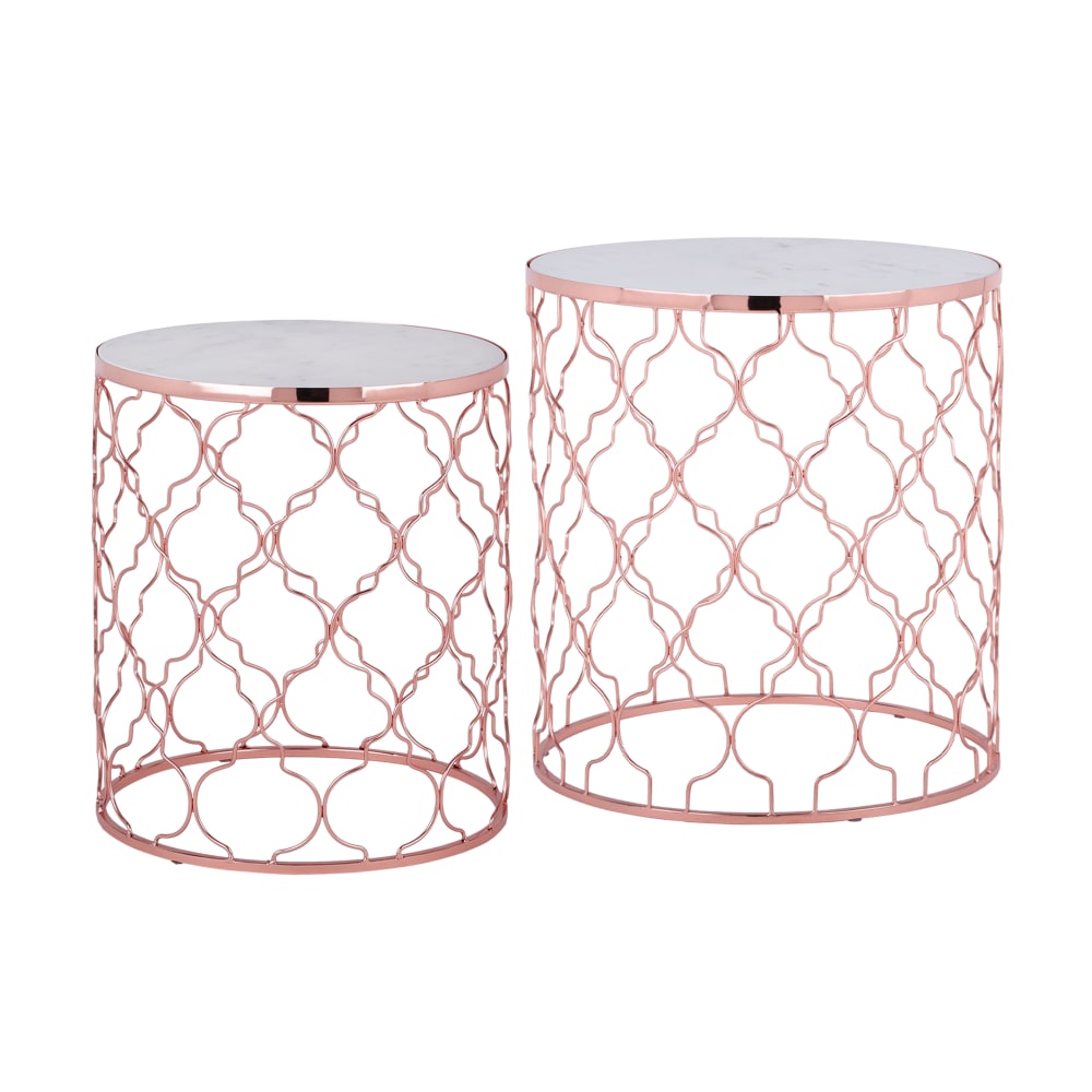 wohnli-moebel-suche-2-x-Couchtisch-Kupferweiss-45-x-50-cm-aus-MetallMarmor Wohnli Möbelsuche - 2 x Couchtisch Kupfer/weiß 45 x 50 cm aus Metall/Marmor