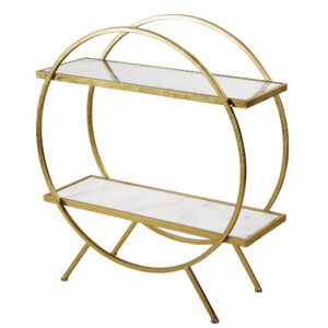 wohnli-moebel-suche-200366-1 Regal aus goldfarbenem Metall und weißem Marmor 70x80.5x26.5cm Marmor Gold Maisons du Monde Möbel Wohnzimmermöbel Regale