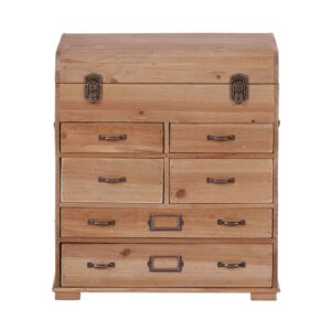 Wohnli Möbelsuche - Kleines Aufbewahrungsmöbel Truhe mit 6 Schubladen aus Tannenholz