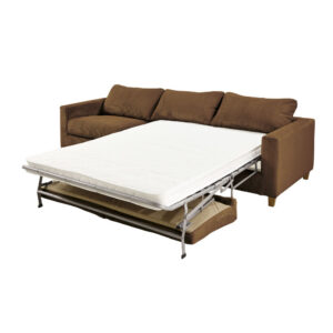 wohnli-moebel-suche-201656-1 4-Sitzer-Schlafsofa mit braunem Cordsamtbezug 258x82x100cm Samt Braun Maisons du Monde Sofas und Sessel Sofas Schlafsofas