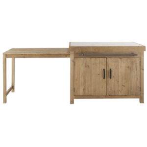 Hacktisch mit 2 Türen und 4 Schubladen aus recyceltem Kiefernholz in gealterter Optik 120x90x75cm Holz Braun Maisons du Monde Möbel Küchenmöbel Kücheninseln & Servierwägen