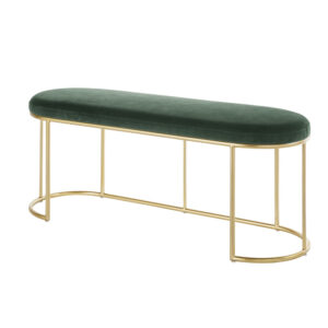 wohnli-moebel-suche-203655-1 Bank mit grünem Samtbezug und goldfarbenem Metall 106x42x37cm Schmiedeeisen Gold Maisons du Monde Möbel Esszimmermöbel Sitzbank und Holzbank