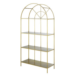 Arkadenregal aus mattgoldenem Metall 90x185x38cm Metall Gold Maisons du Monde Möbel Wohnzimmermöbel Regale