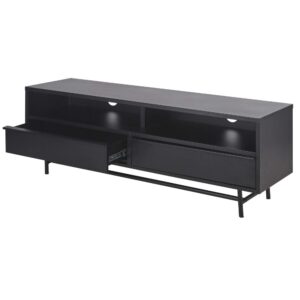 TV-Möbel mit 2 Schubladen aus mattschwarzem Metall 130x45x35cm Metall Schwarz Maisons du Monde Möbel Wohnzimmermöbel TV-Möbel