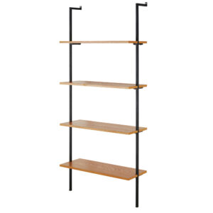 Vintage-Wandregal aus schwarzem Metall 76x182.3x30cm Holz Braun Maisons du Monde Möbel Wohnzimmermöbel Regale