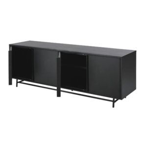 Niedriges Sideboard mit 4 Türen aus mattschwarzem Metall 170x63x47.5cm Metall Schwarz Maisons du Monde Möbel Esszimmermöbel Sideboards, Highboards & niedrige Anrichten