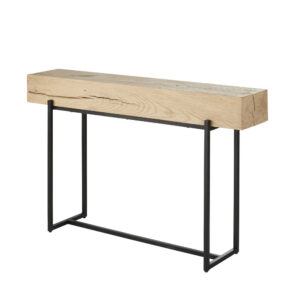 Konsole aus Eiche und schwarzem Metall 120x76x28.5cm Holz Beige Maisons du Monde Möbel Wohnzimmermöbel Konsolentische