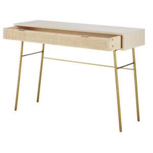 Konsole mit 1 Schublade 90x80x30cm Spanplatte Beige Maisons du Monde Möbel Wohnzimmermöbel Konsolentische