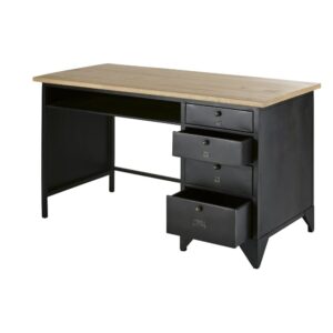 140x80x65cm Metall Schwarz Maisons du Monde Möbel Büromöbel Schreibtische