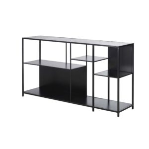 Niedriges Regal aus feinem schwarzem Metall 140x75x35cm Metall Schwarz Maisons du Monde Möbel Wohnzimmermöbel Regale