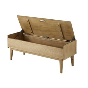 Dielenbank mit Truhe aus massivem Mango- und Akazienholz 110x45x40cm Holz Beige Maisons du Monde Möbel Flurmöbel Dielenbänke