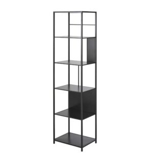 Regalsäule aus schwarzem Metall 45x180x35cm Metall Schwarz Maisons du Monde Möbel Wohnzimmermöbel Aufbewahrungsmöbel