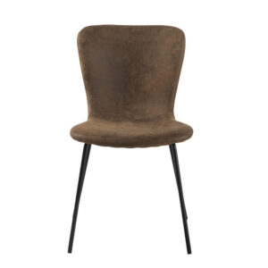 Stuhl mit braunem Velourslederbezug in Used-Optik 47x80.5x53cm Wildlederimitat Braun Maisons du Monde Möbel Esszimmermöbel Stühle