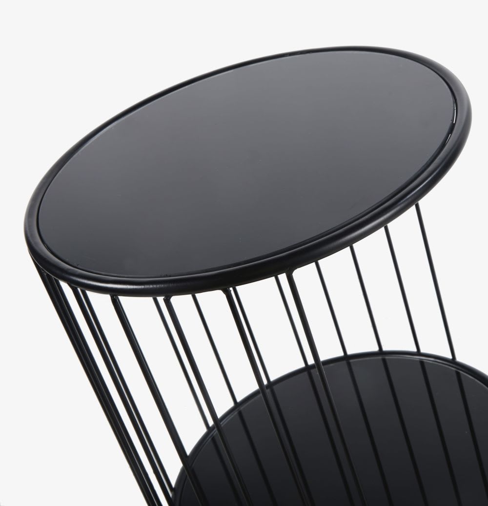 37.5x73.5x37.5cm Metall Schwarz Maisons du Monde Möbel Wohnzimmermöbel Beistelltische