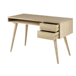 wohnli-moebel-suche-210262-1 Vintage-Schreibtisch mit 2 Schubladen aus massivem Mangoholz 115x77x50cm Holz Beige Maisons du Monde Möbel Büromöbel Schreibtische