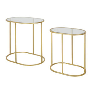 wohnli-moebel-suche-211106-1 Beistelltische aus Glas und goldfarbenem Metall (x2) 60x61x40cm Eisen Gold Maisons du Monde Möbel Wohnzimmermöbel Beistelltische