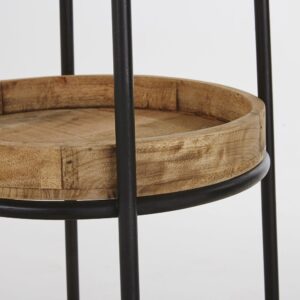 wohnli-moebel-suche-215240-1 Garderobenständer aus schwarzem Metall und Mangoholz 49x174x49cm Metall Braun Maisons du Monde Möbel Flurmöbel Garderobenständer und Garderobenhaken