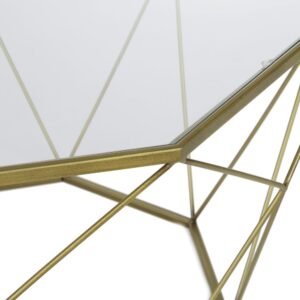 Couchtisch aus messingfarbenem Metall und Glas 80 cm 80x42x80cm Glas Gold Maisons du Monde Möbel Wohnzimmermöbel Couchtische